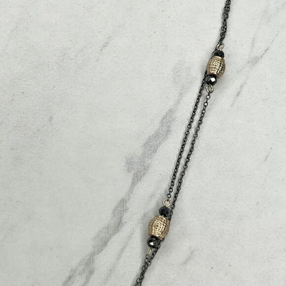 Chico's Double Strand Long Beaded Chain Link Necklace - Picture 5 of 10